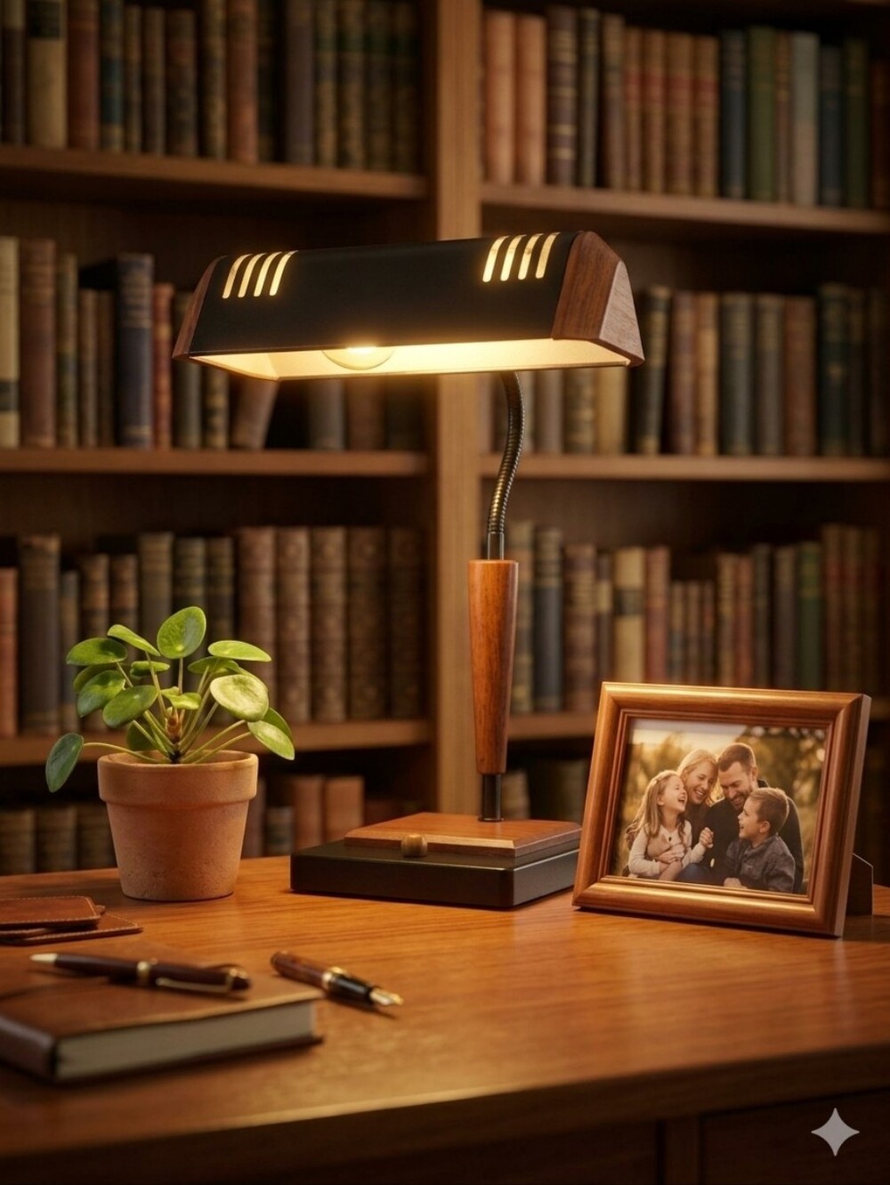 Vintage Bankers Gooseneck Desk Lamp